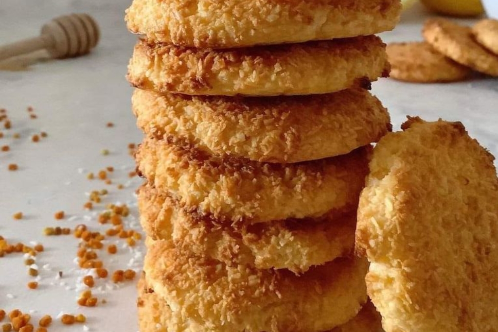 Bolachas de coco, limão e mel, sem farinha, delicia do começo ao fim